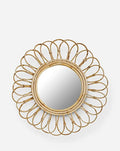 Cane Round Wall Mirror for Bathroom Mirror, Home, Office, House Warming Gift (Medium)