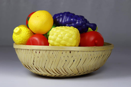 Bamboo Basket for Home, Kitchen,Vegetable Basket, Fruit Basket, Flower Basket, Roti Storing,Wedding And Festival Gift Packaging,Hotel room basket (Pack of 5)