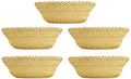 CRAFTCANE Bamboo Basket for Home, Kitchen,Vegetable Basket, Fruit Basket,Wedding,Festival Gift Packaging,Hotel Room Basket (Pack of 5) Size :-9" x 3"