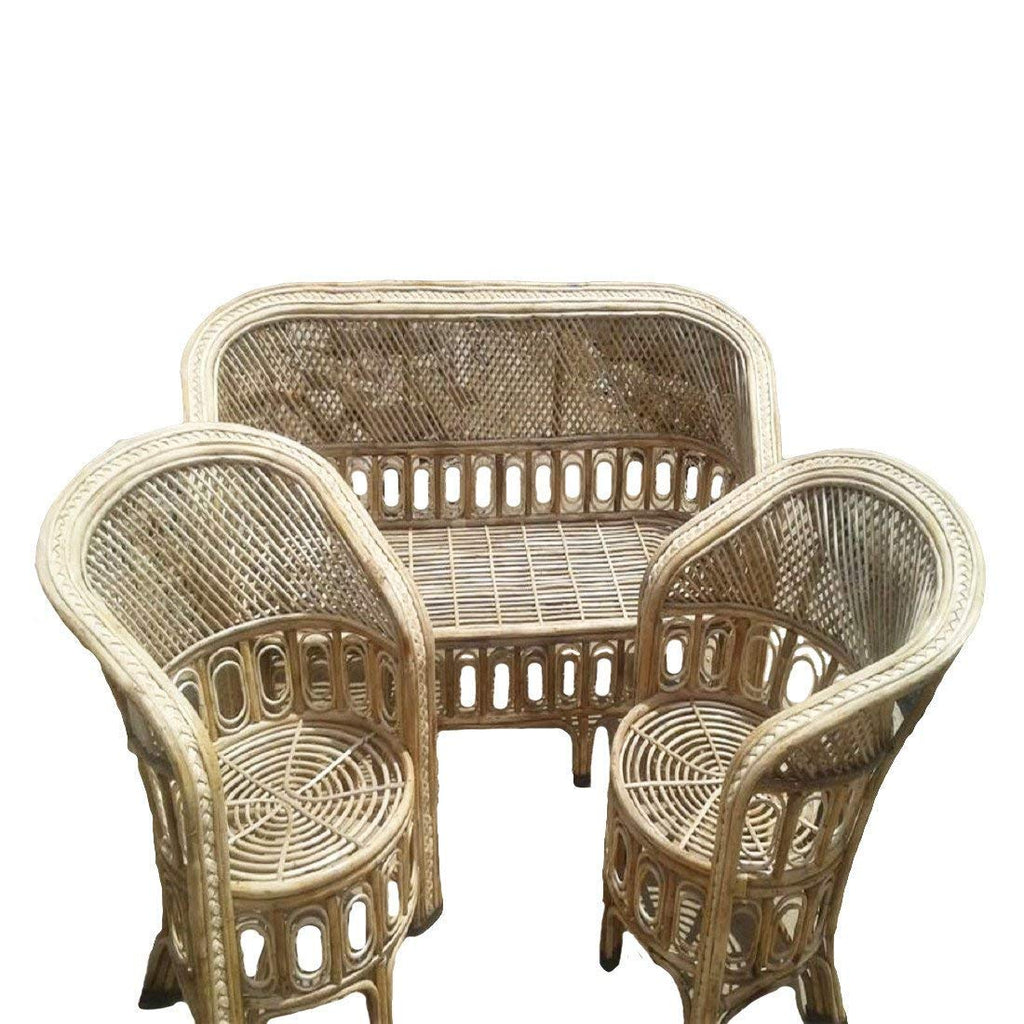 Cane Sofa Set with Table (Type - 3 Sitter + 2 No. Single Chair + 1 Center Table)