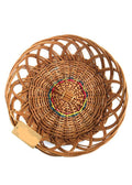 Multipurpose Brown Bamboo Basket Natural Bamboo Round Shape Cane
