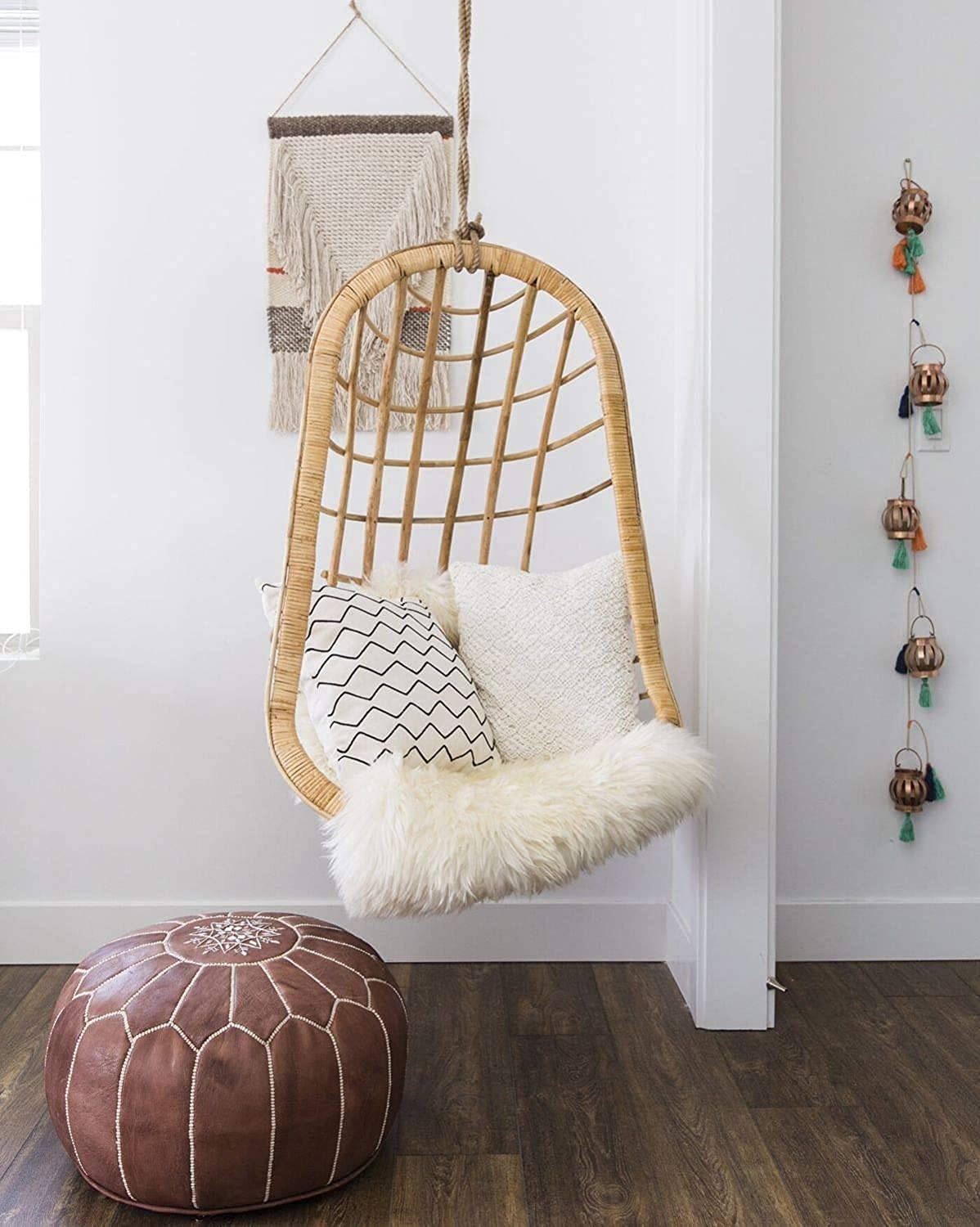 Cane Jhula Jali | Brown | Swing Chair | Handicraft & Eco-Friendly for Balcony