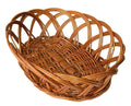 Bamboo Cane Oval Basket for Fruit Basket,Kitchen Vegetables,Gift Packing, Dry Fruit Basket, Chocolate Basket (Brown, Pack of 2)