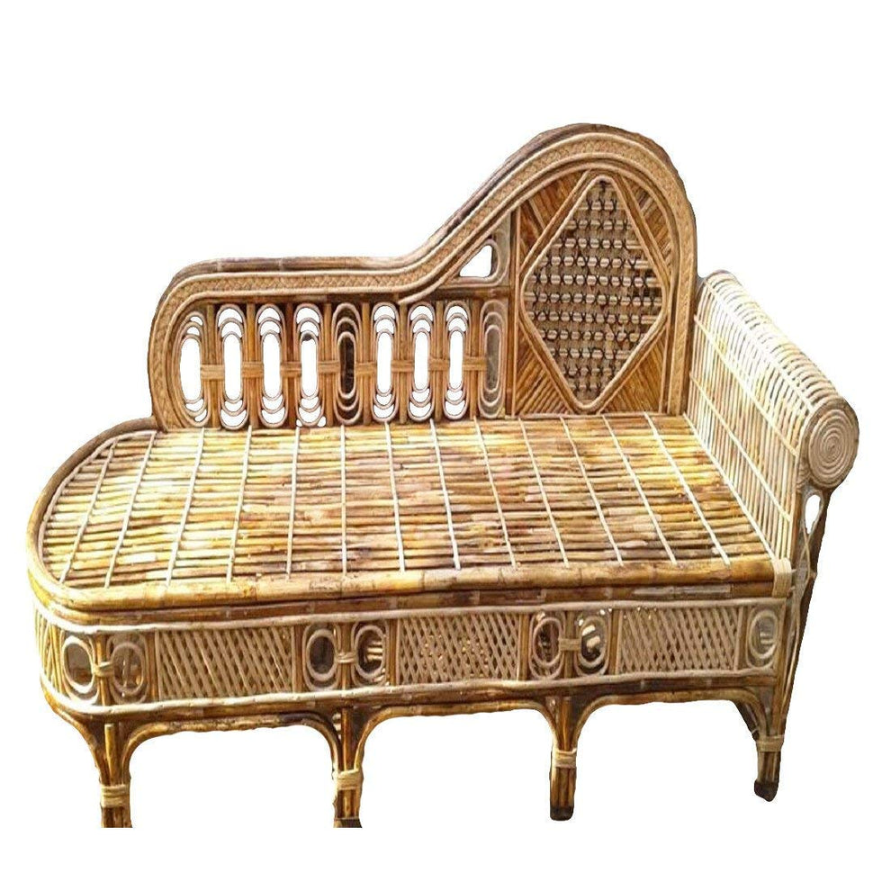 Cane Divan Elegant Handcrafted Cane Setty/Diwan with Cushion – Stylish 3-Seater f ...