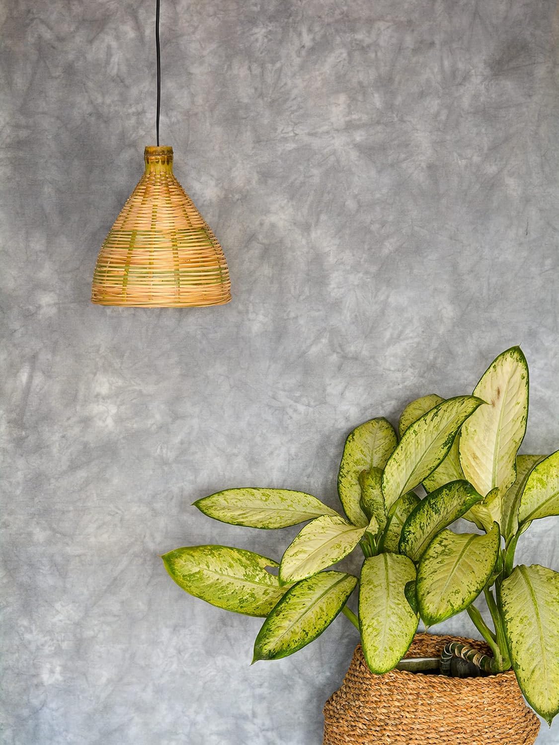 Bamboo Hanging Lamp Shade for Dining Room, Living Room, Corrido, Bar, Restaurant, Coffee house,Ceiling Lamp Shade