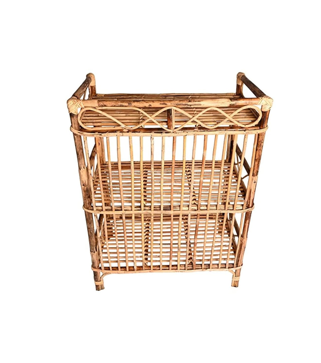 Cane Books Rack, Shoe Rack, Cloth Rack, Multipurpose Rack (3 Shelf Rack)