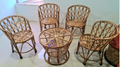 Cane Chair for Home, Office, Garden & Balcony with Table (Set of 4 with table)