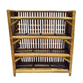 Bamboo Cane Books and Shoes Rack (Brown, 63x30x67 cm)
