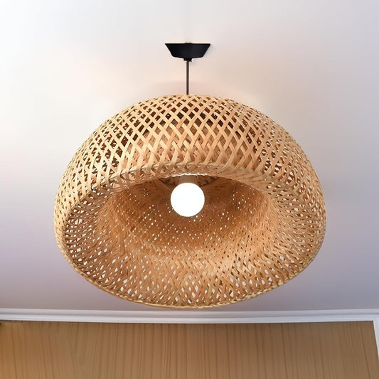 Bamboo Hanging Lamp Shades,Pendent Lamp Shade,Hanging Lights for Dining Room, Living Room,Hotel,Cafe,Home Corrido, Bar, Restaurant, Coffee house (Half Moon)