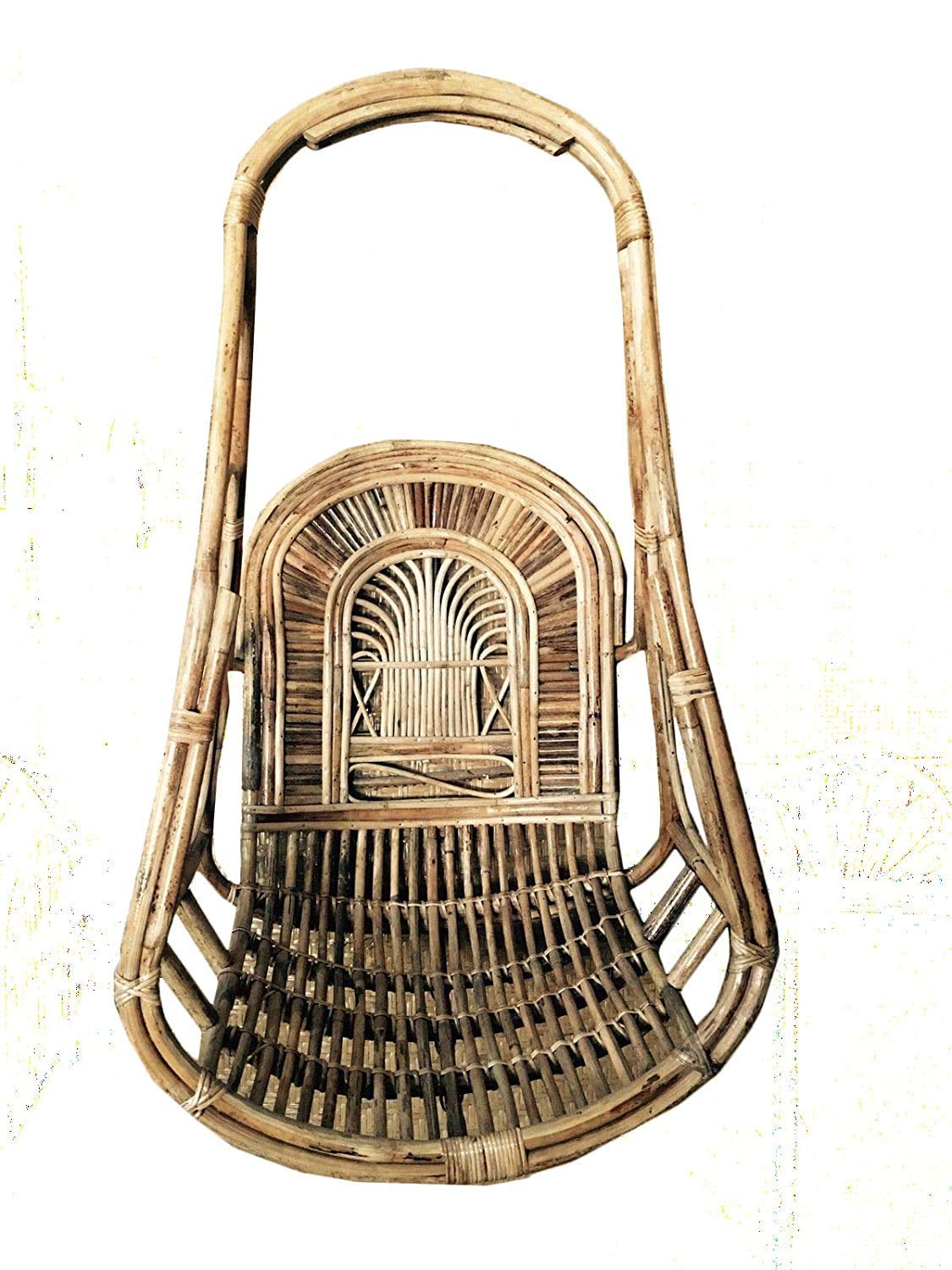 Cane Swing Chair with Cushion and Chain