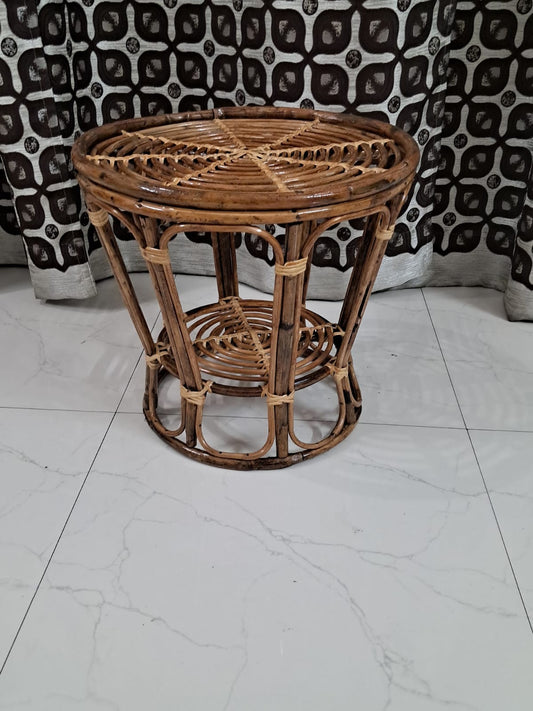 Cane Coffee Round Table, Centre Table for Living Room