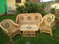 Cane Sofa Set with Table For Home, Living Room, Garden