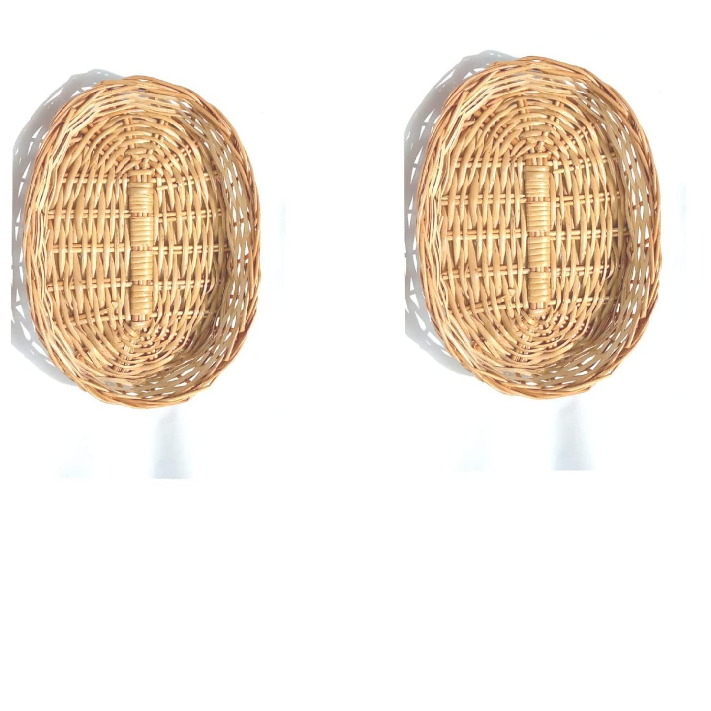 Oval Cane Basket for Gift Packing, Dry Fruit Basket, Chocolate Basket Size (10”x7.5”) Pack of 2