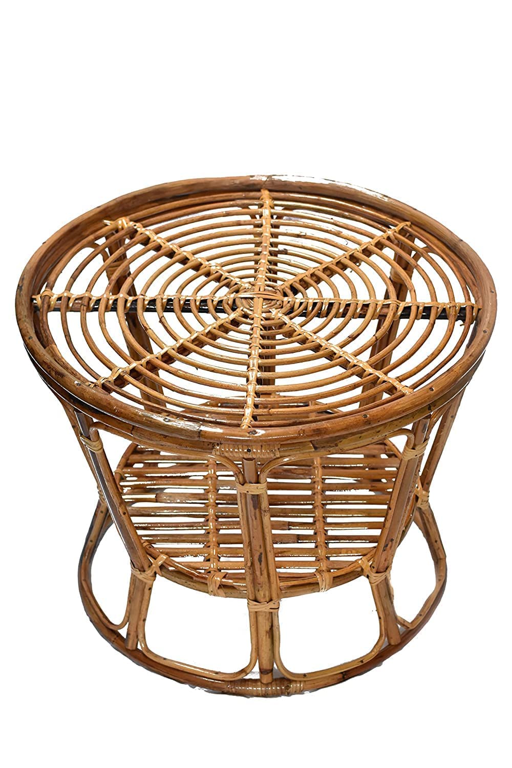 Cane Round Table | Coffee Table | Cane Rattan Round Side Table | Tea Table | Serving Table (Glass Not Included)