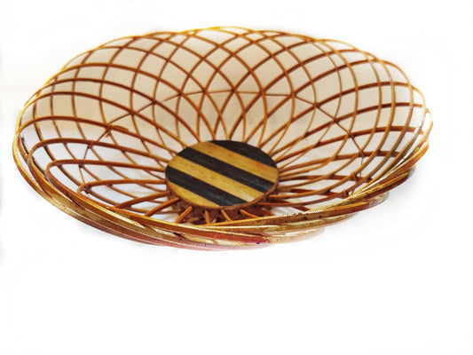 Bamboo Cane Round Basket – Perfect for Gifting, Storage, and Decor