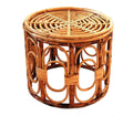 Bamboo Cane Round Side Table – Stylish Coffee & Tea Table for Home & Office (Glass Not Included)