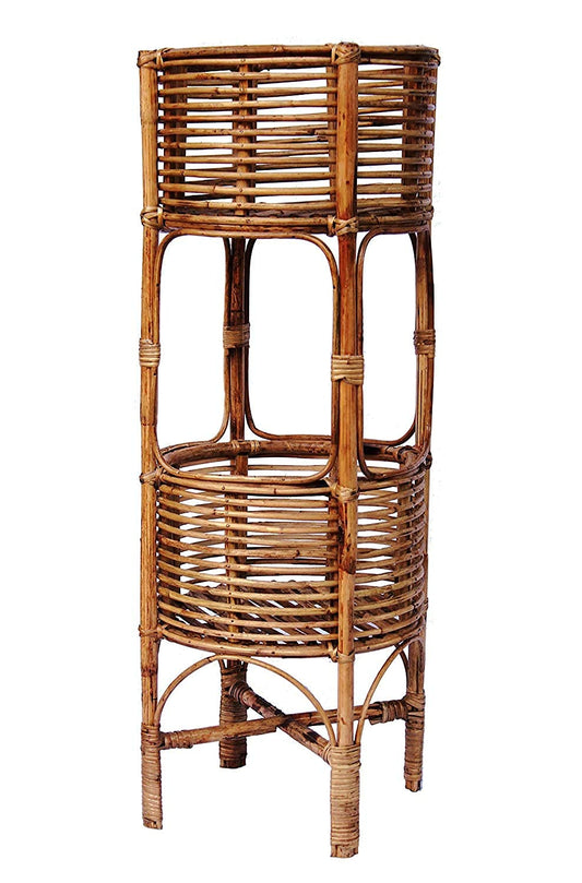 Handmade Bamboo Cane Wooden Planter Stand for Home, Living Room, Balcony, Indoor, Outdoor Garden, Flower Pot