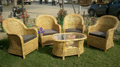 Bamboo Cane Sofa Chair for Home, Office, Garden & Balcony with Table (Set of 4 Chair with table)