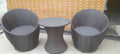 Garden Patio Seating Chair and Table Set Outdoor Balcony Garden Coffee Table Set Furniture with 1 Table and 2 Chairs Set (brown)