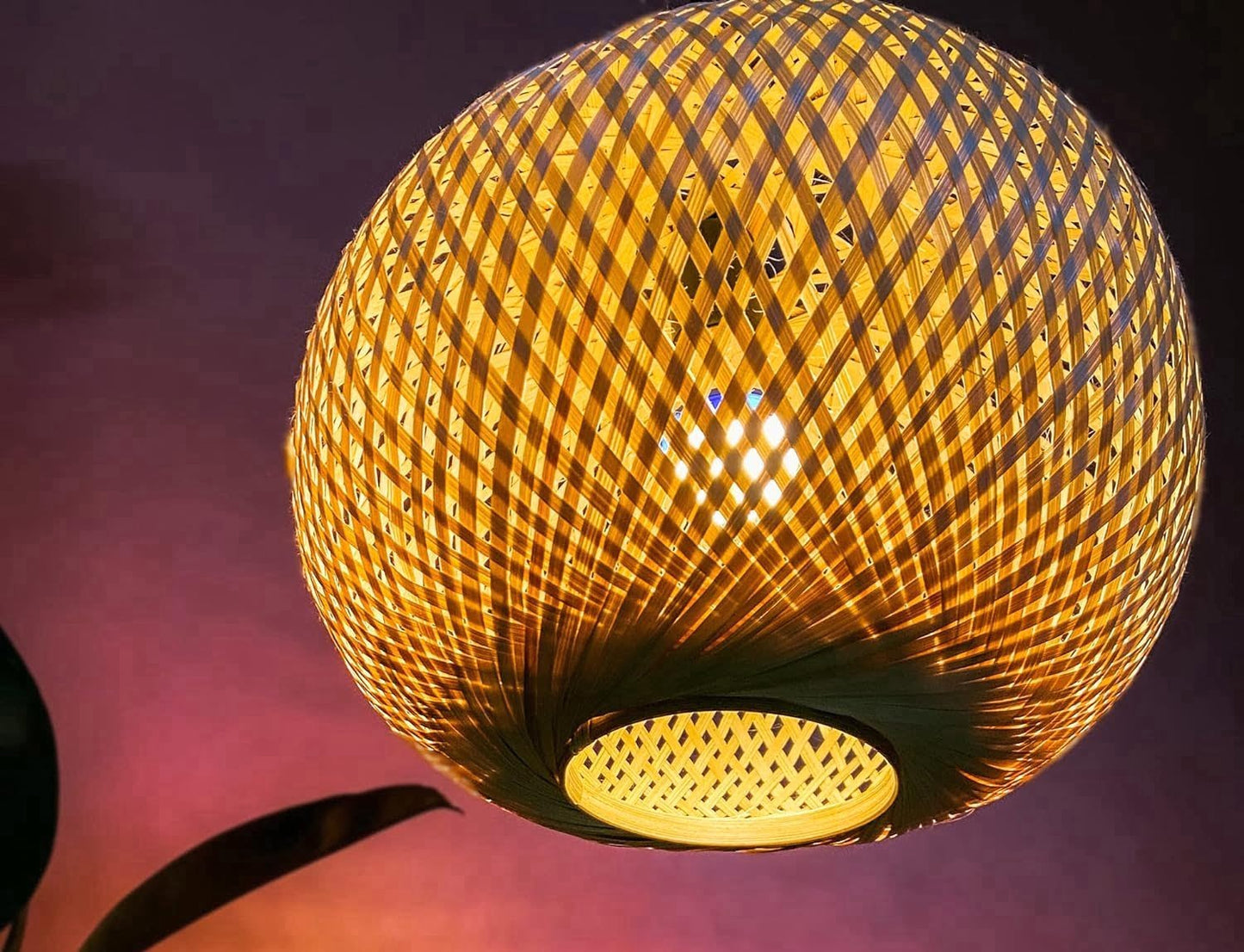 Handmade Bamboo Hanging Lamp Shade|Ceiling Lamp Shade | Rattan Lamp Shade | Bamboo Pendant Lamp Shade | Perfect For Living Room/Home/Hotel/Cafe/Restaurant