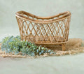 Handmade bamboo cane bed photoshoot prop made from premium rattan