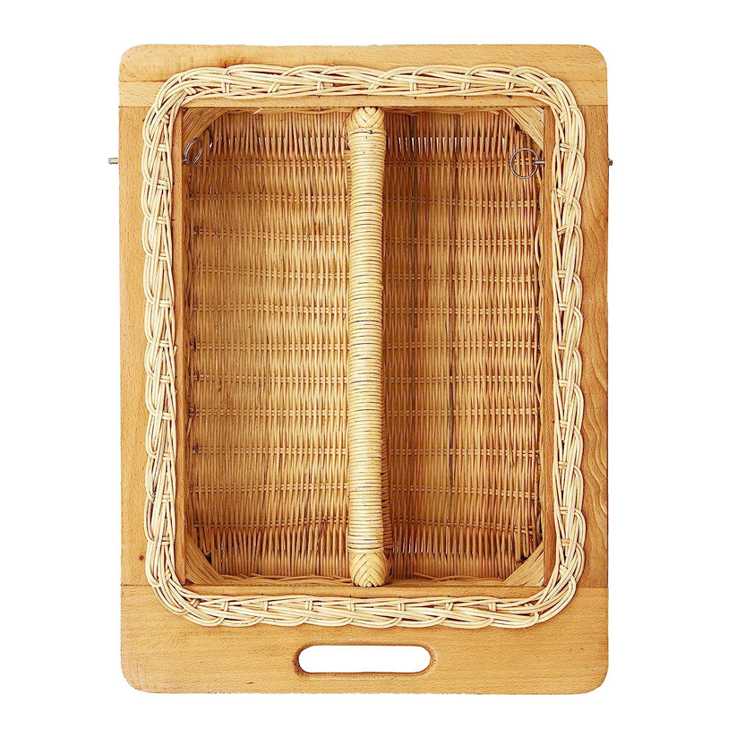 Bamboo Wicker Cane basket For Modular Kitchen with partition, Food Sto ...