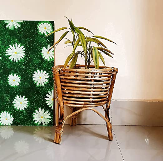 Cane Plant Stand for Home, Living Room, Balcony, Indoor, Outdoor Garden