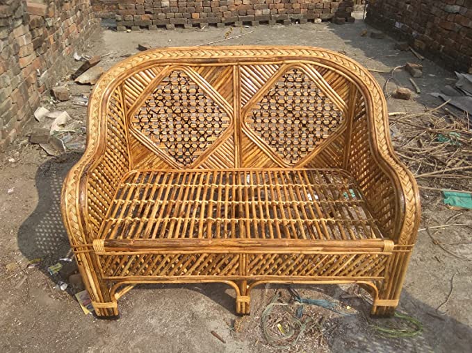 Cane Two Seater Sofa for Home,Living Room, Office
