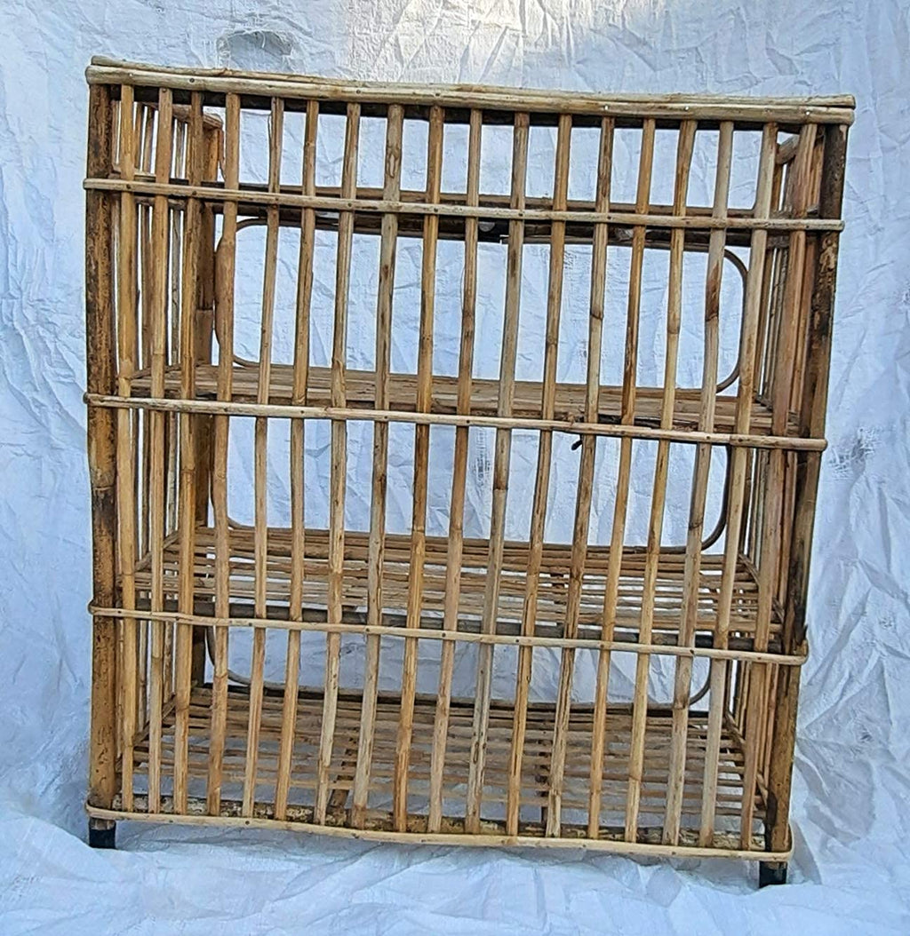 Cane (Bait) Strong Shoe Rack Wooden Slipper Stand Utility Rack Planter Stand Bookshelf Space Saving Shelf for Home Kitchen