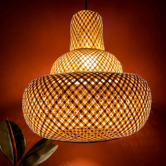 Bamboo Hanging Lamp Shades,Pendent Lamp Shade,Hanging Lights for Dining Room, Living Room,Hotel,Cafe,Home Corrido, Bar, Restaurant, Coffee house (mandir)