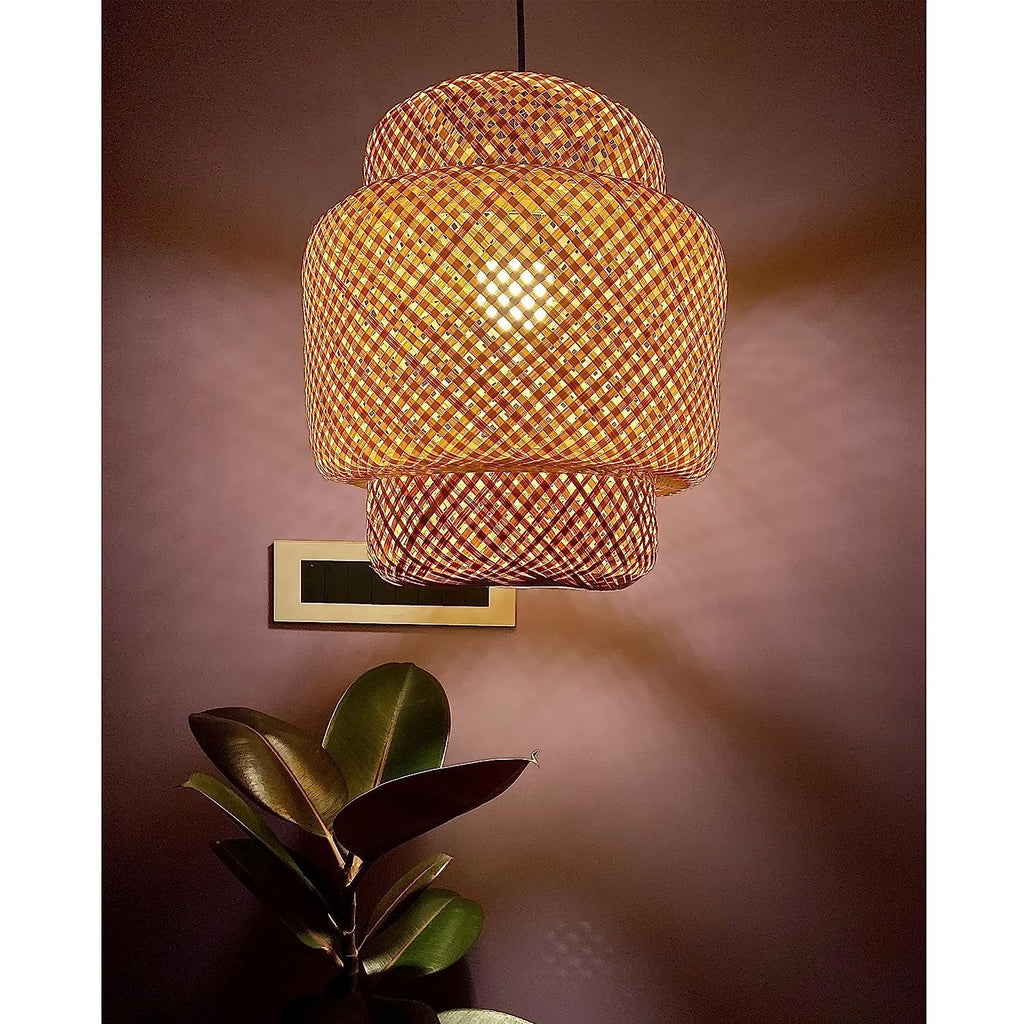 Bamboo Hanging Lamp Shades,Pendent Lamp Shade,Hanging Lights for Dining Room, Living Room,Hotel,Cafe,Home Corrido, Bar, Restaurant, Coffee house (16inch)