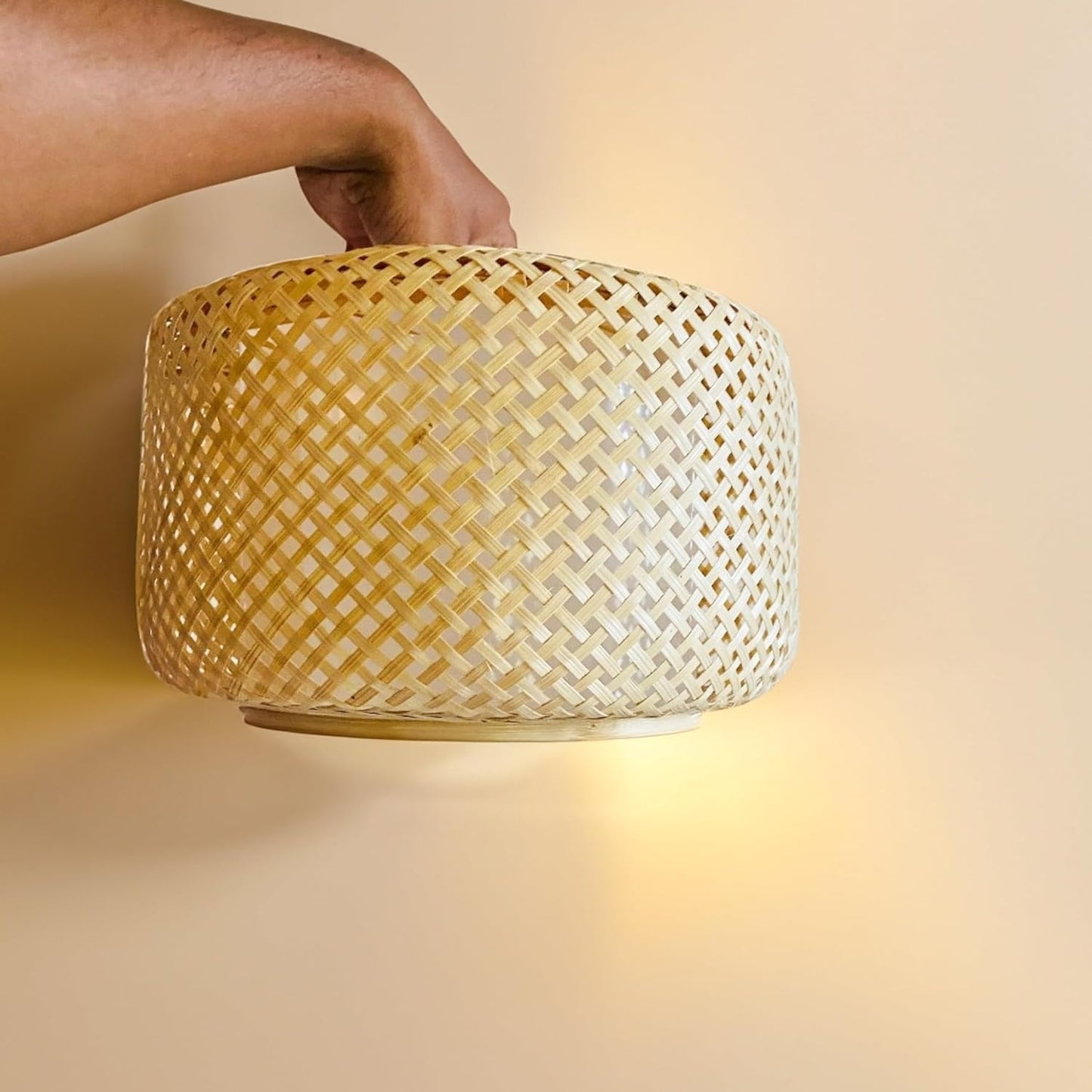 CRAFTCANE Bamboo Hanging Lamp Shades,Pendent Lamp Shade,Hanging Lights for Dining Room, Living Room,Hotel,Cafe,Home Corrido, Bar, Restaurant, Coffee house (classic)