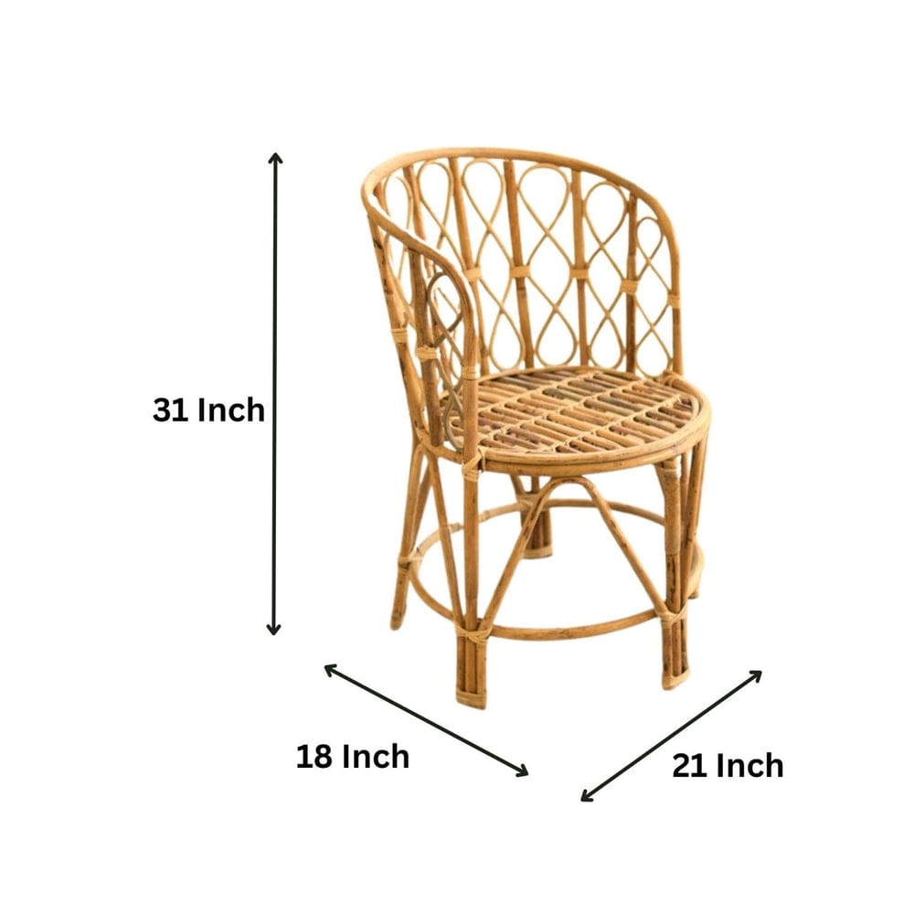 Bamboo Cane Rattan Chair for Home, Office, Garden & Balcony with Table (Set of 4 with table)