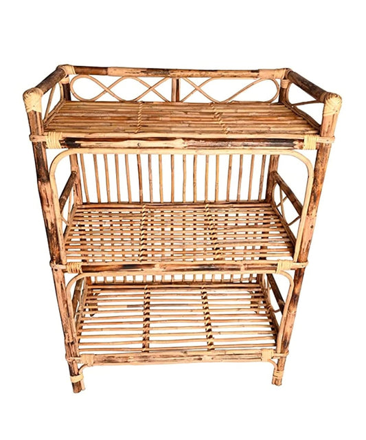 Cane Books Rack, Shoe Rack, Cloth Rack, Multipurpose Rack (3 Shelf Rack)