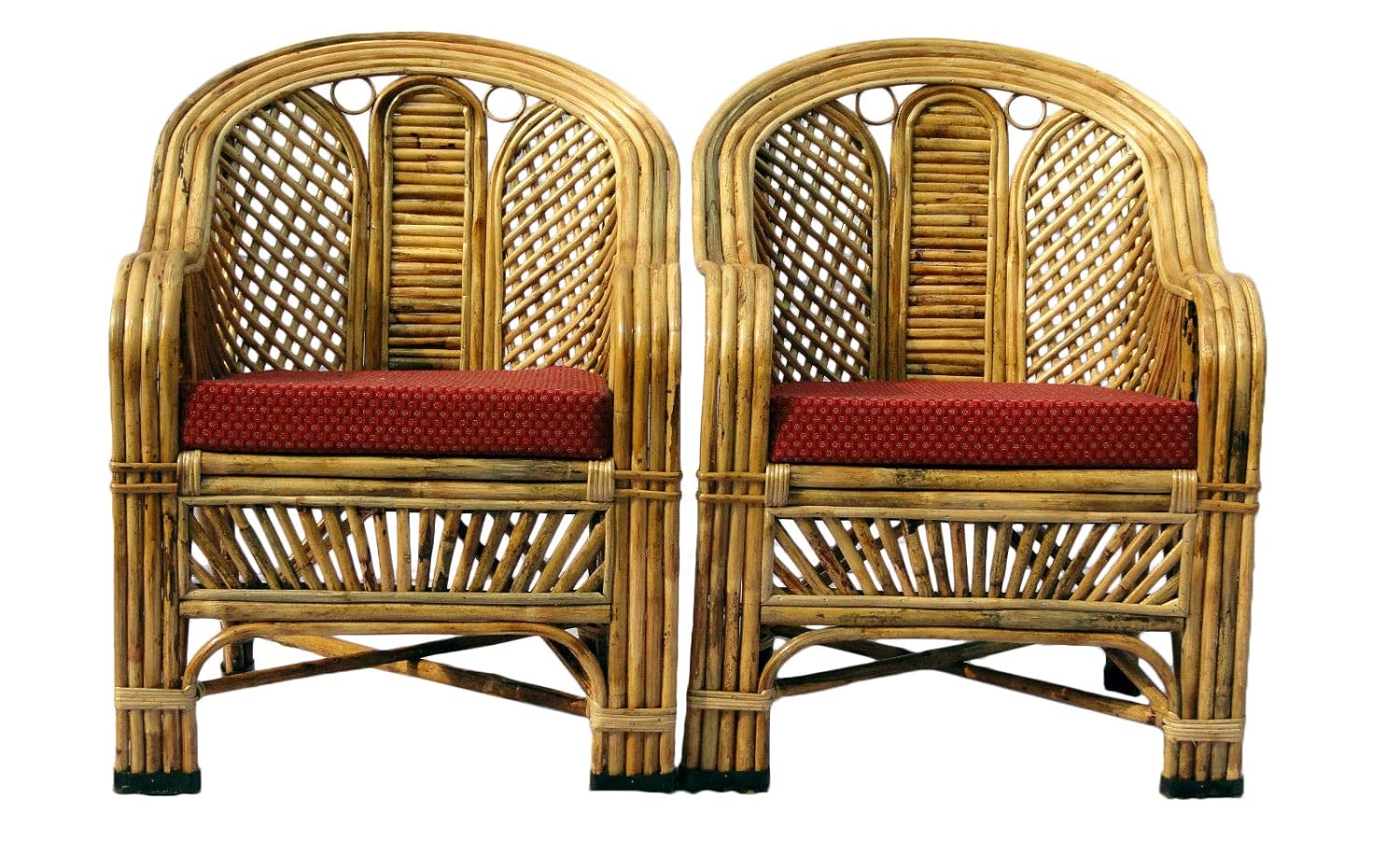 Cane Sofa Set with Table for Home, Living Room, Office, Garden, Resort with Cushion(u)