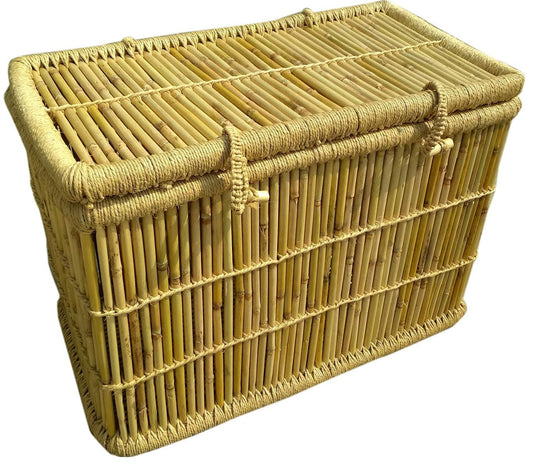 Cane Bamboo Laundry Basket 75x42x49 CM - Multicolor