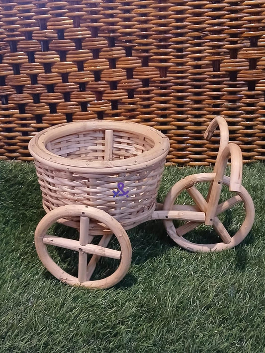 Cane Cycle Planter Stand | Gamla for Planter Stand | Cane Planter for Indoor Plants | Garden Planter Stand | Garden Pot | Pack of 1