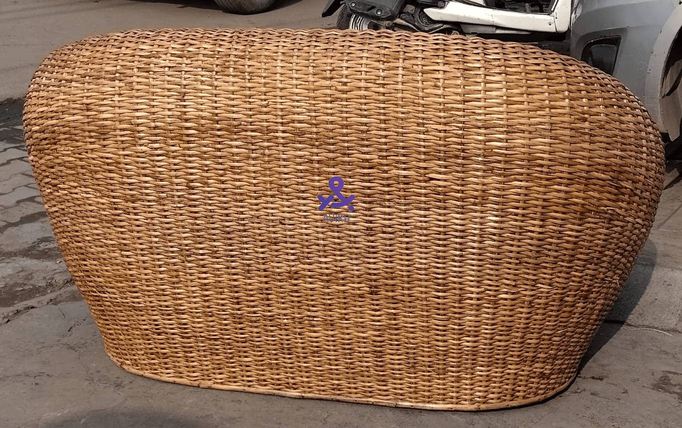 Bamboo Cane Two Seater Sofa for Home, Living Room, Office, Resort, Hotels (Apple)