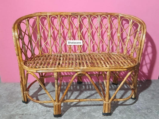 Durable Cane Two-Seater Sofa – Perfect for Homes, Living Rooms, Studios, Cafes, Resorts, Hotels, and Balconies
