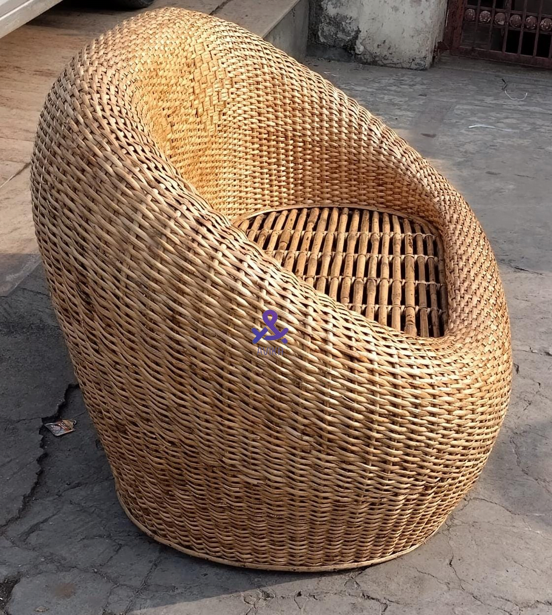 Bamboo Cane Two Seater Sofa for Home, Living Room, Office, Resort, Hotels (Apple)
