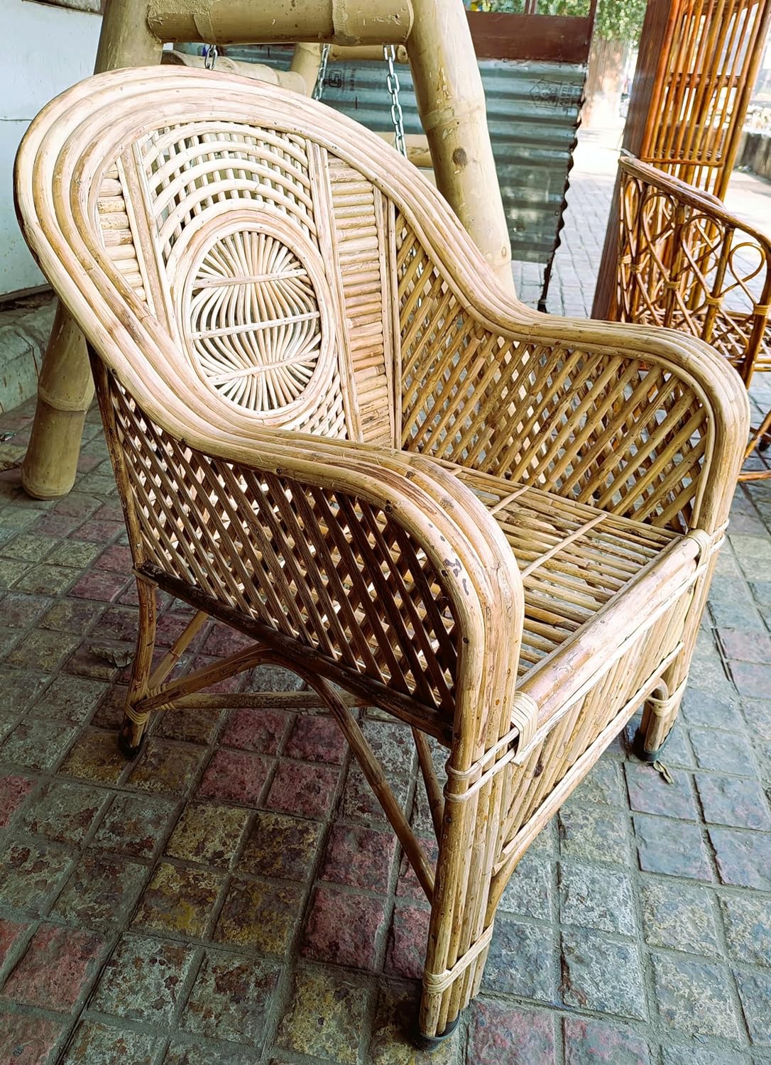 CRAFTCANE Cane livingroom Chair,Kursi for Garden,Sofa Chair,Home, Lawn, Porch, Bedroom, Office, Outdoor,Cafe,Restaurant Balcony(fl)