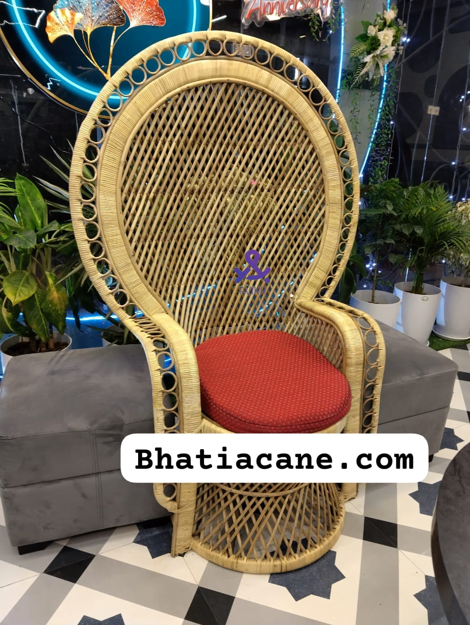 Bamboo Cane Maharaja chair, Marriage chair, Banquet Hall Chair, Peacock Chair for for Living Room, Hotels, Resort, Event sofa