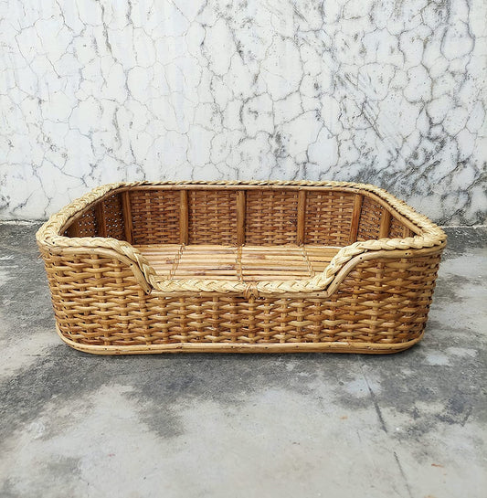 Bamboo Cane Pet Bed For Dogs and Cats with Foam (Weaving)36" x 24" x 7"