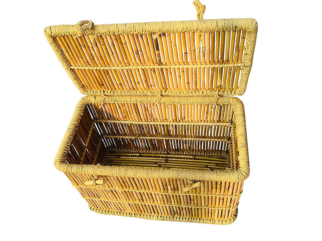 Cane Bamboo Laundry Basket 75x42x49 CM - Multicolor