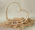 Bamboo Cane Heart Shape Ring Posing for Newborns, sitter,Baby Photography Photoshoot,Newborn Baby Photo Prop Basket,Heart Basket for Baby Photoshoot