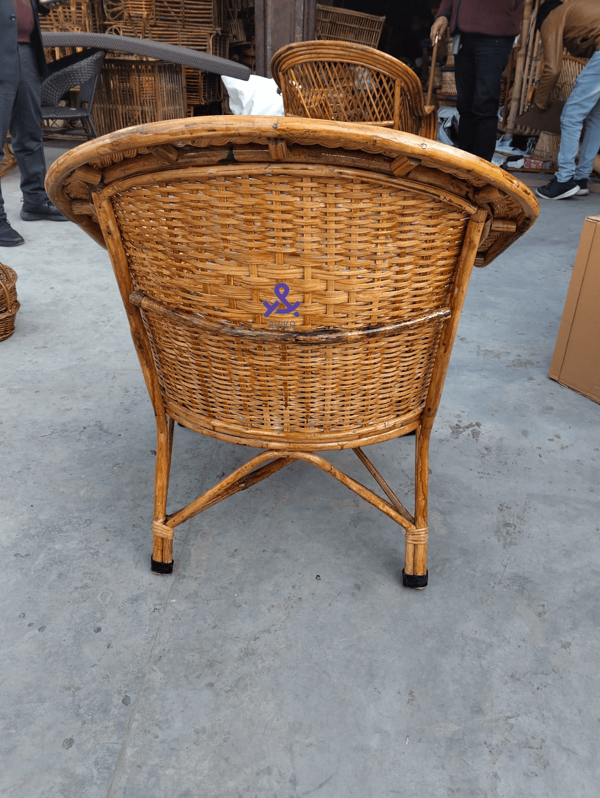 Bamboo Cane Sofa Chair For Terrace,Living Room, Cafe, Pubs, Bars, Restaurants,Lawn, Cafeteria with Cushion