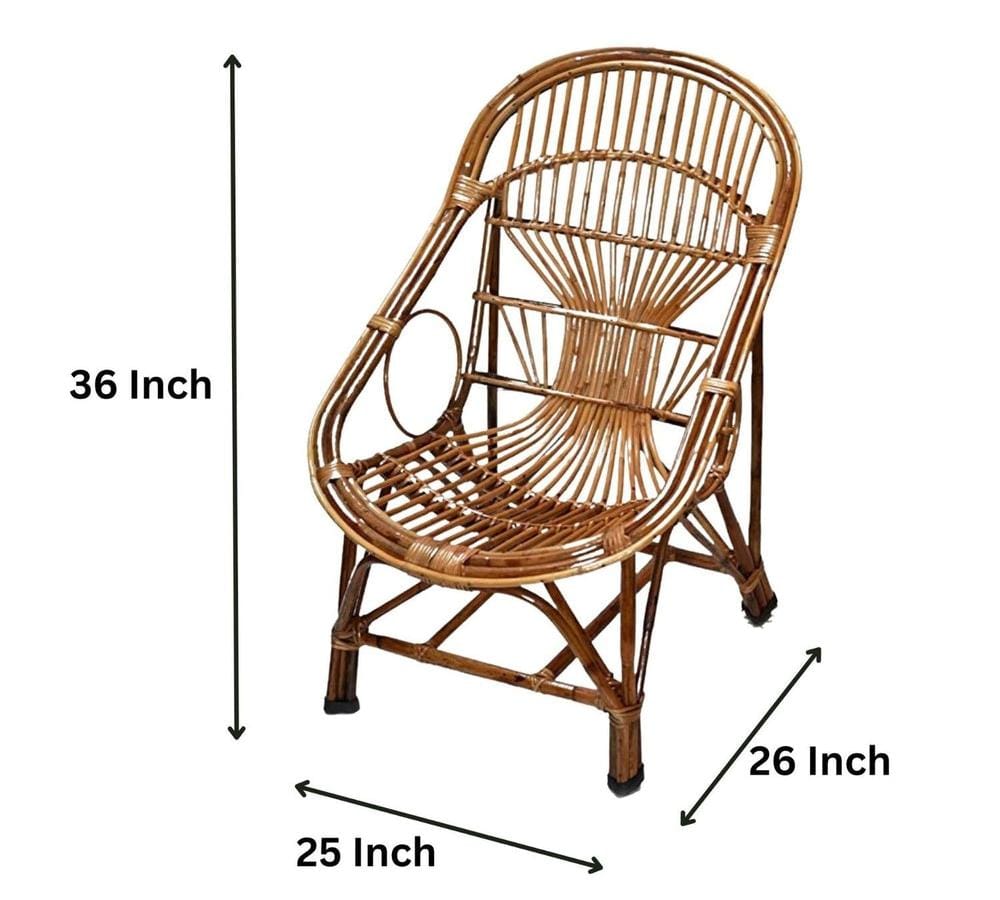 Bamboo Cane Queen Chair for Home, Office, Garden & Balcony with Table (Set of 2 with table)