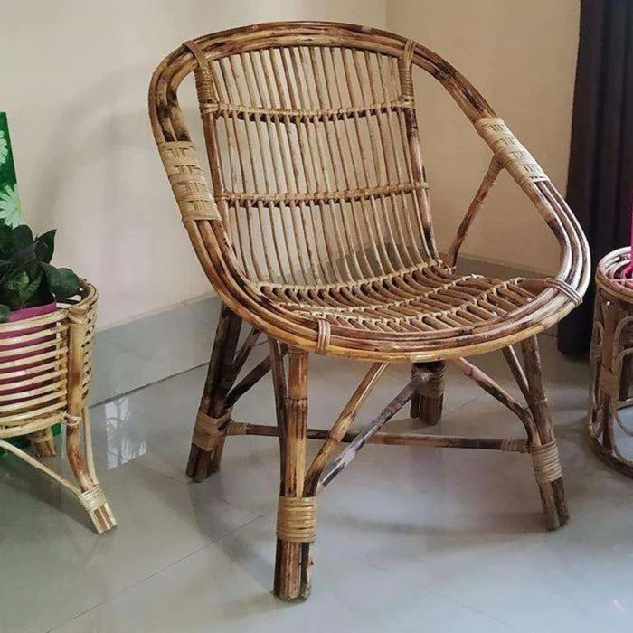 Cane Rattan Prince Chair Set for Home, Office, Garden & Balcony with Table (Set of 2 with Table)