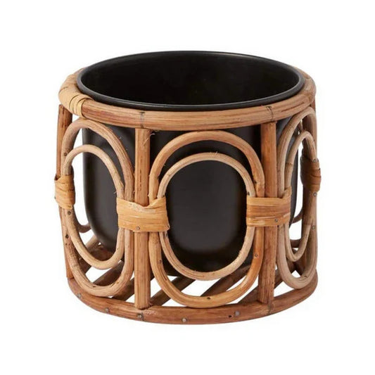 Handwoven Cane Table Planter Holder – Indoor & Outdoor Décor (Pack of 2)