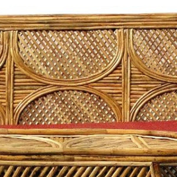 Cane Three Seater Sofa,Sofa couch for Home, Living Room, Garden,Office, Resort, Hotels with Cushion(chand)